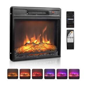 18'' High 1400W 120V Electric flame Heater Fireplace Insert with Remote